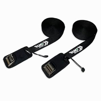 VAMO 15' Deluxe Tie Downs or 15' Deluxe Tie Downs for Surf, Paddleboard, Kayak, Canoe Tie Downs with Storage Bag, Stainless Steel cam and Bungee synch (Set of 2)