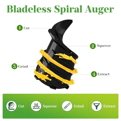 Cold Press Juicer, 5.4" Wide Feed Chute Juicers with 350w Power Motor, Slow Masticating Juicer Machine with High Juice Yield for Whole Vegetables & Fruits, Easy to Clean, Grey(pro) - Image 5