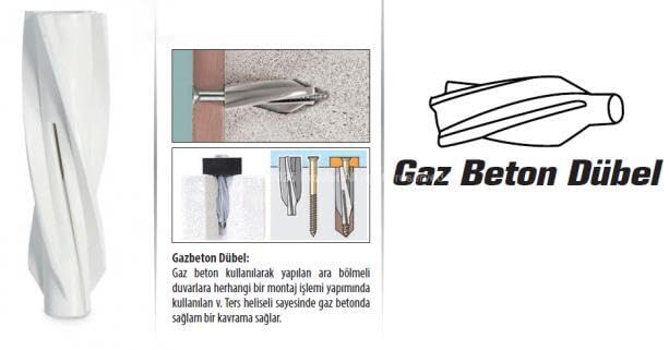 Proalet Gazbeton ve Ytong Dübeli - Yüksek Taşıma Kapasiteli, Kanatlı Tasarım - 100 Adet Paket (8 mm)