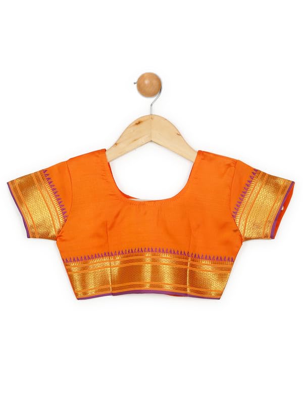 Image of LITTLE GINNIE Ready To Wear Ethnic Saree for Girls - Multicolor Ages 2-8 Years
