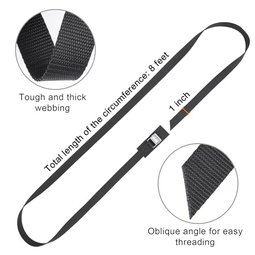 Ayaport Tiras de amarração com fivela de 2,4 m acolchoadas para caminhões, rack de teto, caiaque