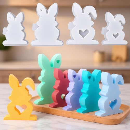 Molde de silicona con forma de conejos de Pascua miniatura 4