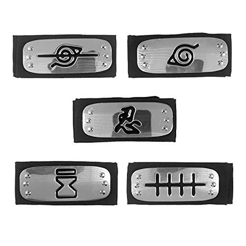 Udekit Bandeau Anti Feuille Village Ninja Métal Bandeau Halloween Cosplay Costume