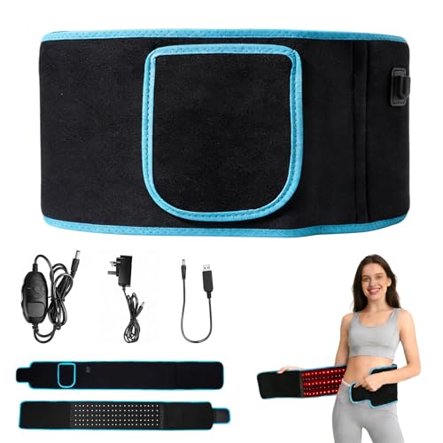 Red Light Belt 660nm Red & 850nm Near-Infrared Light Wrap Belt Portable Lightweight Device with Timer Heating Pad for Back Pain Joint Relief Blood Circulation Full Body Relief for Women & Men