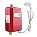 Produktbild 220 V 3800 Watt Mini Durchlauferhitzer Elektrische Durchlauferhitzer Elektrische Warmwasserbereiter mit Schraube und Handbuch für Home Bad Küche Waschen EU Stecker(Rot)
