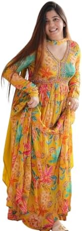KD Women Floral Print Anarkali Kurta with Pant and Dupatta Set Anarkali Kurti for Women Plus Size upto 4XL