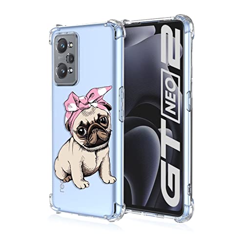 HONLEN Coque pour Realme GT2 / Realme GT Neo2 / Realme GT Neo 3T Étui, 6.62" Transparente Dégradée TPU Silicone Quatre Coins Renfort d'angle Case Combat FrançAis Cover