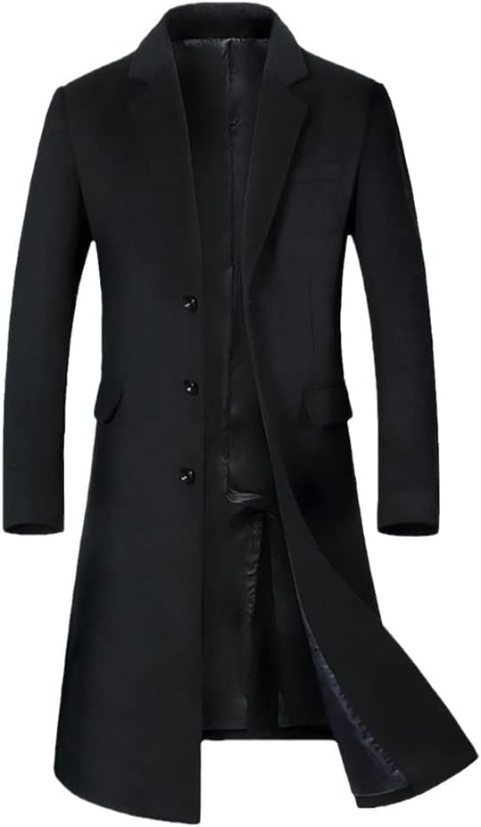 Long Jacket Below The Knee, Men's Overcoat, Wool Content 51%, Men Wool Coat, Long Coat For Men