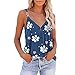yuwo Canotta casual da donna stampata senza maniche con scollo a V, Blu, XXL