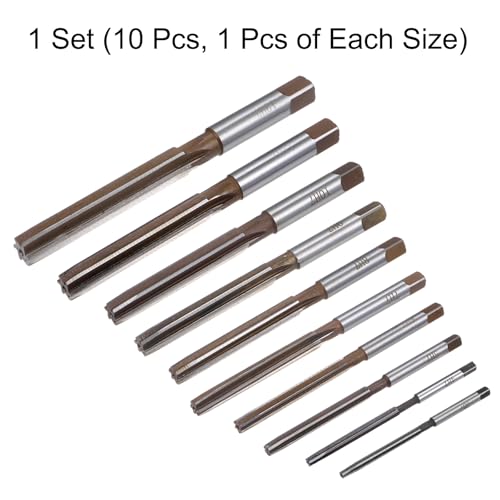 Uxcell A24052200UX0233 10Pcs Hand Reamers Set 3Mm 4Mm 5Mm 6Mm 7Mm 8Mm 9Mm 10Mm 11Mm 12Mm H7 Metric Alloy Steel Reamer Bit Straight Flutes Steel Cutting Tool thumb #4