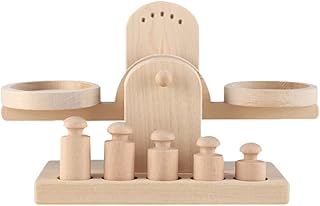 Baluue Balance Scale Toy Balance Scale Toy with 5 Dumbbells Montessori Math Materials Balance Scale Preschool Educational Learning Toys for Kindergarden Toddlers Kids Arithmetic Balance Scale Toy