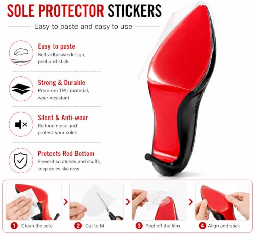 Image of Transparent Anti-Slip Sole Protector, 39-Inch Roll (5x39in) | Silicone Trimmable Anti-Slip Sole Guard, Durable Cover for High Heels & Dress Shoes