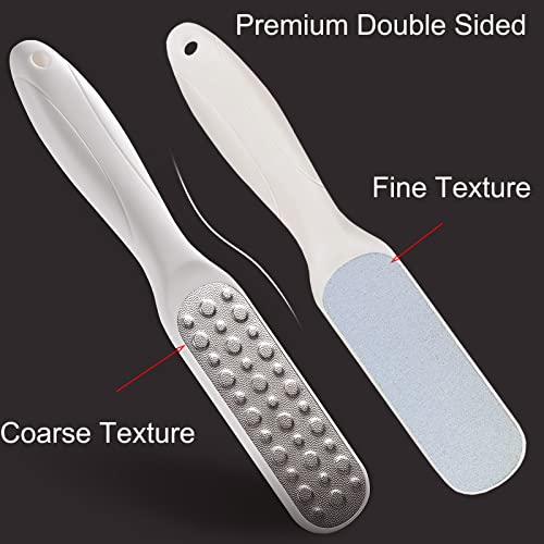 2 Pcs Double Sided Multidirectional Nickel Foot File Callus Remover Heel Scraper Foot Scrub Care Tool to Remove Rough Cracked Corns Smoothing Hard Skin