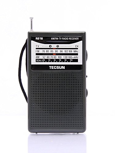 TECSUN R-218 Am/FM/TV Sound Pocket Radio Receiver (Gray)
