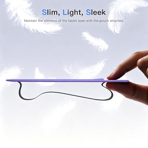 Image of MoKo Pencil Case Holder Fit The Apple Pencil (Pro and USB-C and 1st and 2nd Gen), Detachable Elastic Pocket for Stylus Pen with Elastic Band Attached to iPad Case, Purple