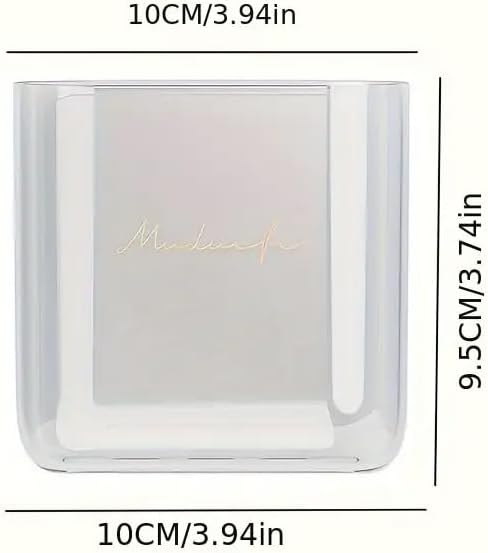 1pc Wall Mounted Bathroom Cosmetic Storage Box, Bathroom Organizer Shelves, Toothbrush Toothpaste Comb Storage Rack, Clear