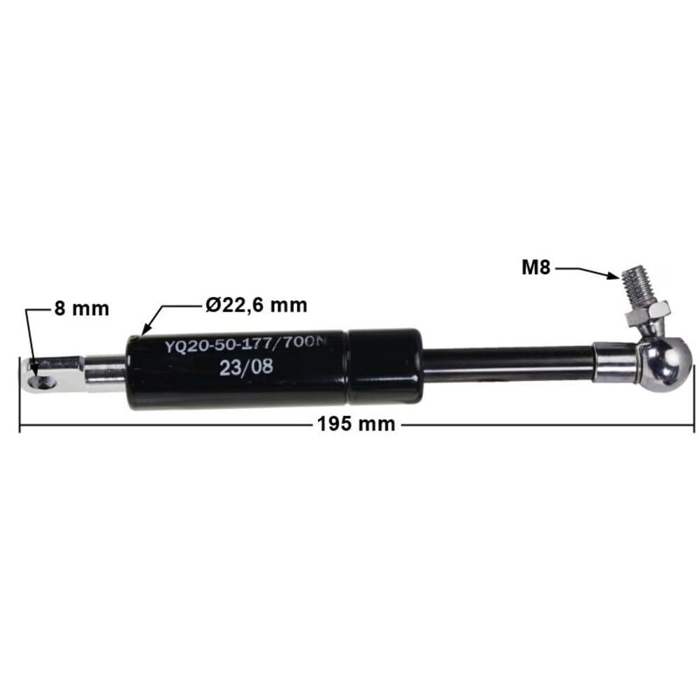 JAZGOT Muelle de tiro para transpaleta Heli. Número de pieza: 02.QTH.3634, longitud 195 mm