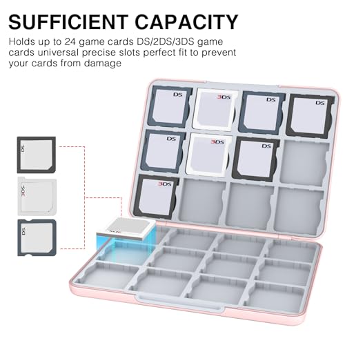 Image of HEIYING 3DS Card Case with 24 Precise Slots for DS 2DS 3DS Game Cards | Portable Game Cards Case, Hard ABS Shell with Soft Silicone Lining, Precise Card Slots,Magnetic Closure for Easy Access
