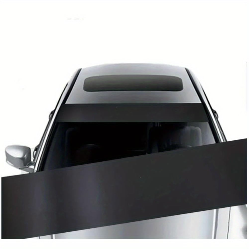 YDSTNiu Automotive Windshield Sunshade Visor Decal for Abarth 595 Competizione (312) 2013-2024, Windscreen Sun Visor Protector Anti-Scratch Front Shield Cover PVC,Matte Black