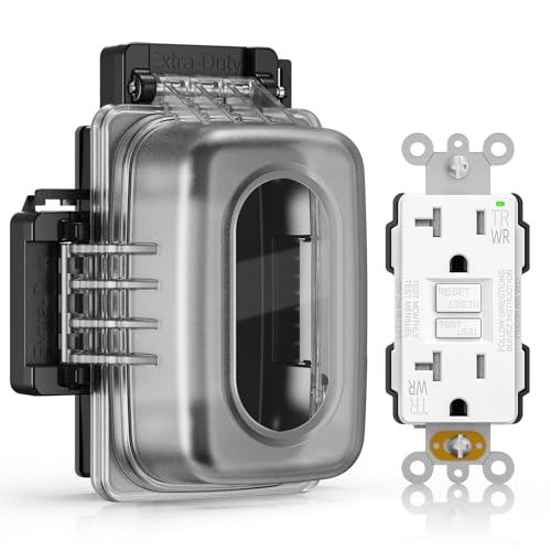 Prise extérieure GFCI 20A GFI TRWR ELEGRP avec couvercle blanc