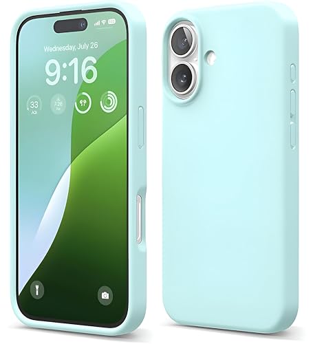 Aa Trendx Back Cover Case Compatible for iPhone 16 Plus case/Camera Protection/Hard Edge/Premium Back Case Cover/Liquid Silicone Case (Sky Blue)