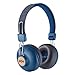 Produktbild House of Marley Positive Vibration 2 BT Kabellose Bluetooth On-Ear Kopfhörer, Geräuschisolierung, nachhaltige Materialien, recycelbare Verpackung, unterstützt One Tree Global Wiederaufforstung - Denim