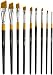 MEEDEN Angular Paint Brushes Set for Oil Acrylics Watercolor and Gouache Color Painting, 9-Piece