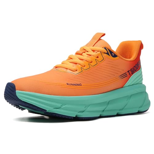 Image of TSIODFO Running Shoes for Men Sneakers Size 11.5 Orange Lightweight Gym Workout Athletic Tennis Walking Shoe