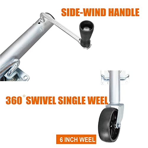 Image of Big RED Boat Trailer Jack with 6-Inch Single Wheel,1000 Lbs Capacity Swing-Back Bolt-On Heavy Duty Swivel Trailer Jack,ATR39001R