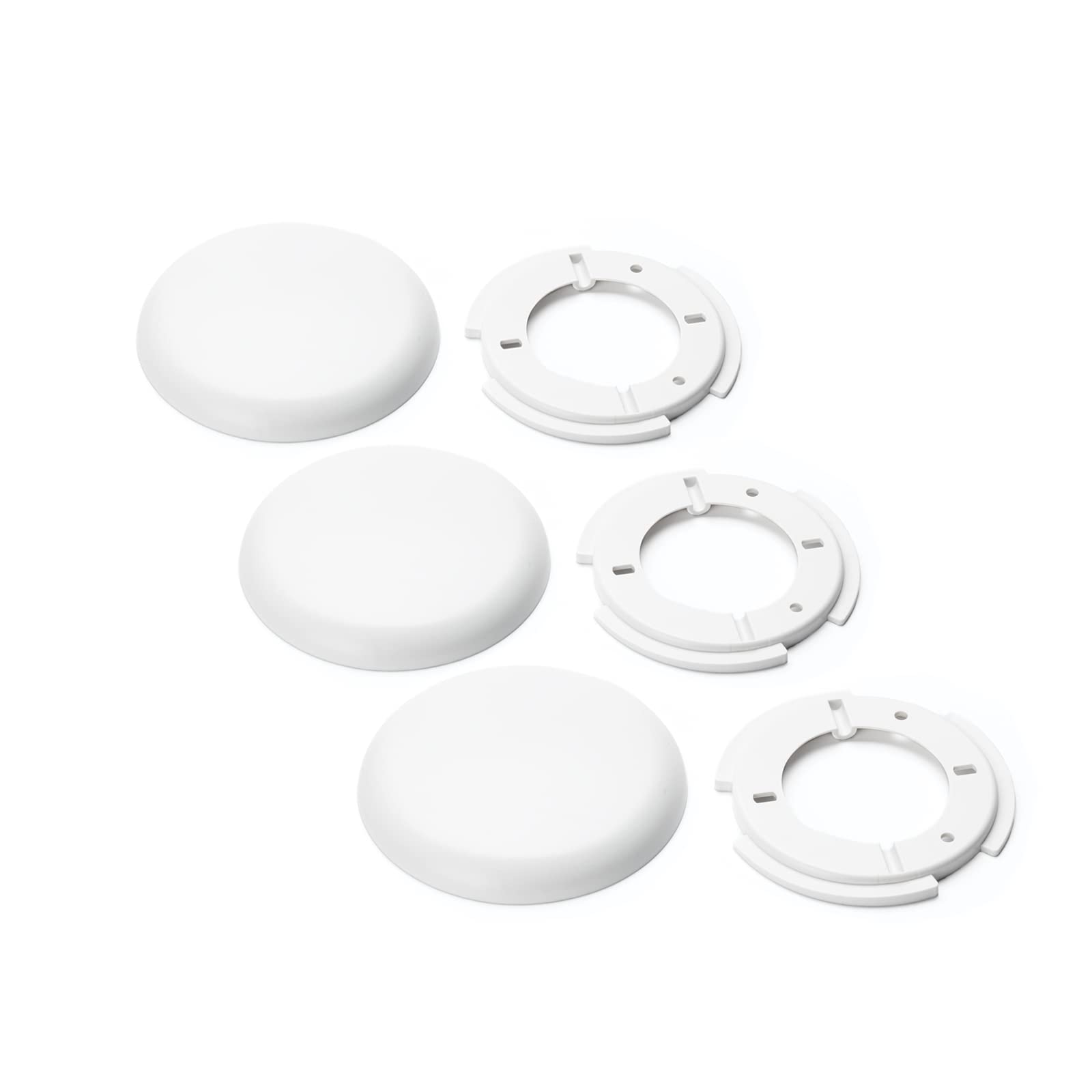 ORION LIGHTSTYLE Extra Flache Abdeckung 3 Stück Verteilerdose PVC weiß Baldachin Deckendose Abschluss, rund, 100mm