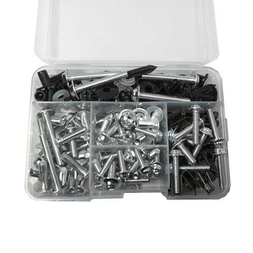 Image of 210pcs Motorcycle Fairing Bolts Kit for Sportbike Silver | Aluminum M5 M6 Screws Rubber Well Nuts Fasteners for Fairing Windshield , Replacement for Yamaha Kawasaki BMW Suzuki Honda