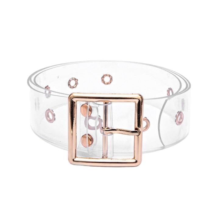 Trendy Chic Transparent Women Buckle Belt Wide Waist Waistband Clear For Girls Boys Jeans Dress