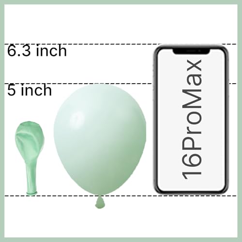 Image of PartyWoo Pastel Green Balloons 50 pcs 5 Inch Small Mini Light Mint Green Latex Balloons for Birthday Baby Shower Gender Reveal Wedding Anniversary Graduation Party Decorations Green-Q06