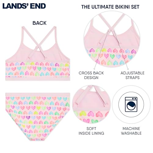 Image of Lands' End Girls' Swim UPF 50+ Adjustable Strap Bikini Set