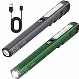 Lampada a Penna LED con Magnete, 2 Pezzi LED Penna, COB con Modalità Bianca/Rossa, 6 Modalità di Luminosità, Torcia Ricaricabile Type-C, per Attività all'Aperto Campeggio, Emergenze