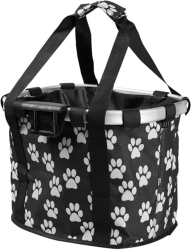 GEBYUI 2 点セット アルミ合金フレーム + 防水オックスフォード布 折りたたみ式 脱着自在 前ラック ペット用 ショッピング キャンプ マウンテンバイク/クロスバイク対応 耐荷重 5kg 軽量設計 取り付け簡単