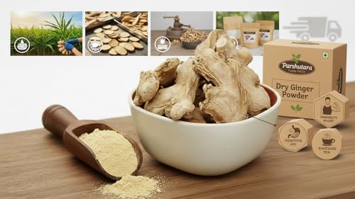 Image of Parshutara Farm Sonth Powder (Dry Ginger) 50g | Dry Ginger Powder | Premium Garam Masala Spice for Cooking