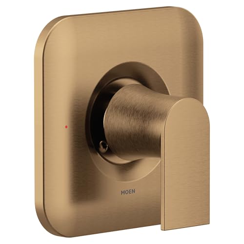 Image of Moen T2471BZG Genta LX Shower Trim, Valve Required, Bronzed Gold | Valve required trim, modern Genta LX design, bronzed gold finish, 1 handle control, pressure balancing system