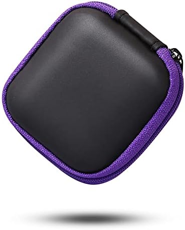 Earbud Case Earphone Carrying Case Portable EVA Headphone Case Storage Bag Organizer or Earphone, Earbud, Earpieces, SD Memory Card, Camera Chips (Purple)