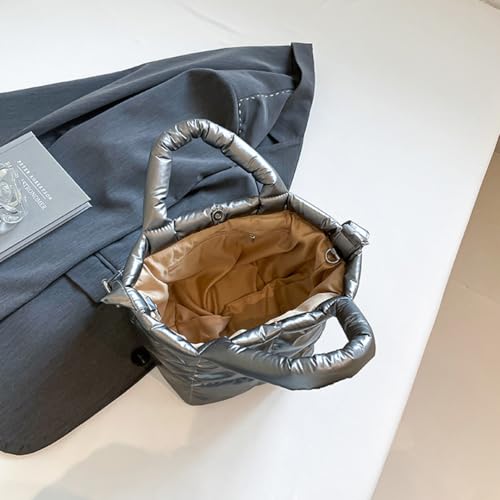 Mini Puffer Tote Bag Quilted Crossbody Bags for Women Puffy Bucket Bag Puffer Shoulder Handbag Bubble Purse Work Travel4