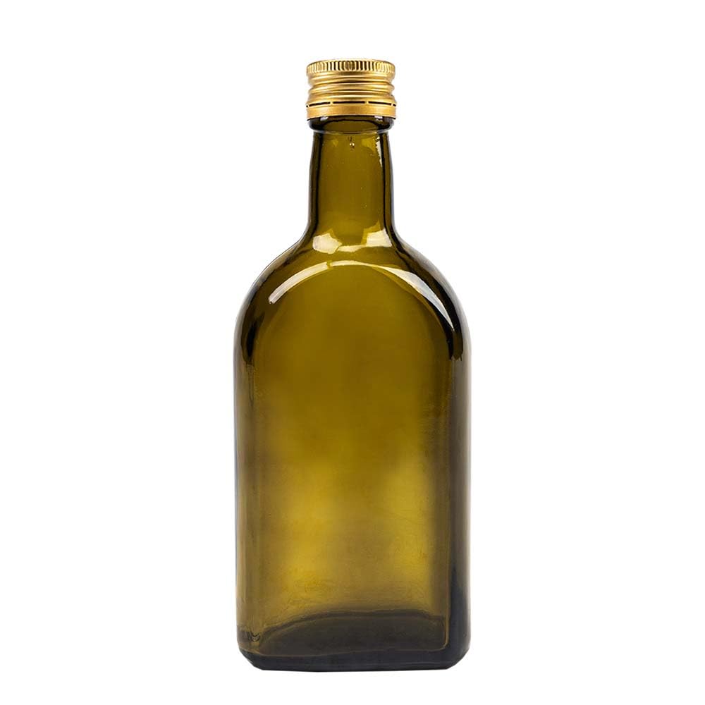 50 sztuk szklanych butelek 350 ml, oliwkowa zieleń – butelki na alkohole, likiery i olej, szklana butelka z nakrętką 28/18 mm