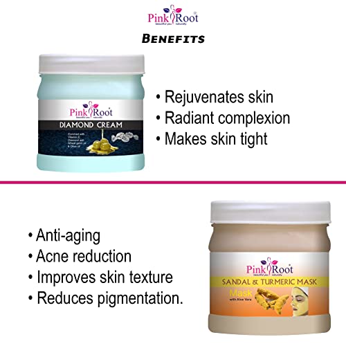 Image of Pink Root Diamond Cream 500gm with Sandal Turmeric Mask 500gm