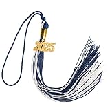 GraduationMall Navy Blue/White Graduation Tassel with 2019 Year Charm 9
