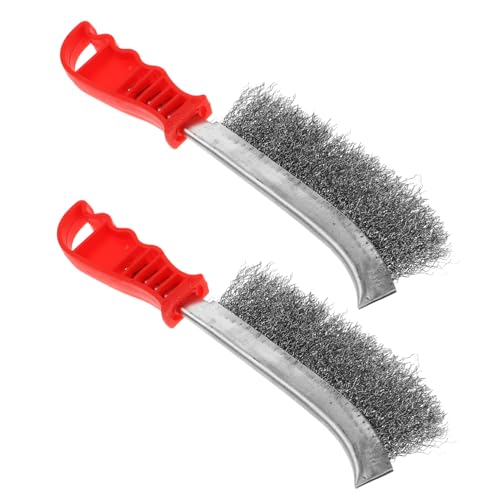 Luxshiny 2Pcs Stainless Steel Wire Brush for Rust Removal and Cleaning Heavy Duty Brush for Welding Slag Polishing and Deburring Steel Wire Brushes for Tight Spaces