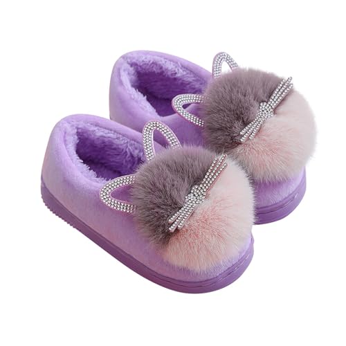 Kids Plush Slippers Fluffy Winter Warm House Shoes Ankle Flat Non Slip Indoor Slippers Boys Girls Fuzzy Rubber Sole3