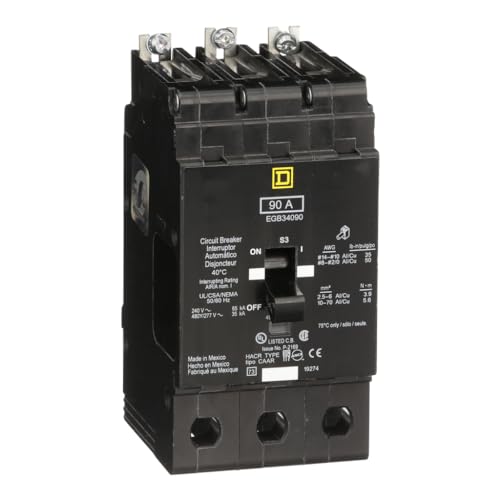 Square D - Hom240gfi - Square D Miniature Circuit Breaker Ground Fault Protecting (Class A) Type, 40a, 2-Pole, 120/240vac, HOM, Hacr Rated, Plug-on, 2 Space(s), 10ka, 12-4 Awg(al) - #14-6 Awg(cu),