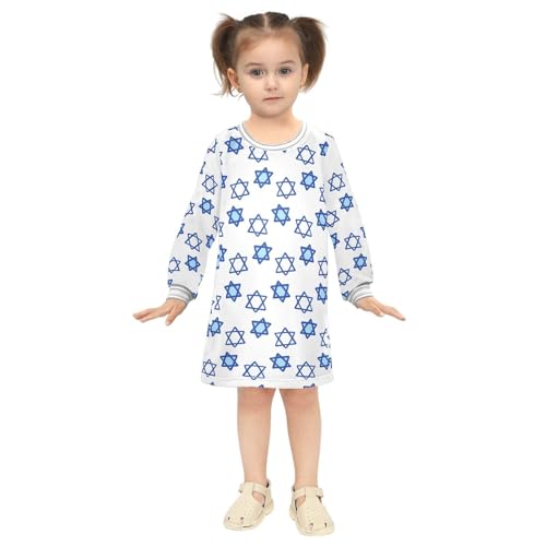 David Star Jewish Traditional Girl Dress Pullover Crewneck Sweatshirts Christmas Outfits for Toddler Girls4