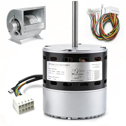 NUOVEPE 6205E 1/2 HP ECM X-13 Furnace Blower Motor - 1075 RPM 208-230V 2.5A High Efficiency Replacement for Trane American Standard Carrier ICP HVAC Air Handler & Residential Motors