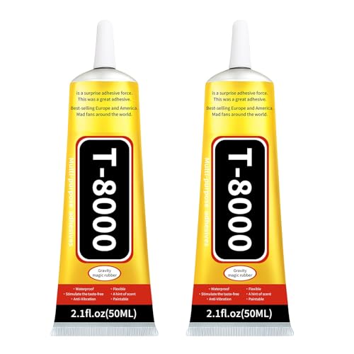 T8000 - Adhesivo para pantalla de teléfono móvil, 2 unidades, 100 ml, transparente, para reparación de pantalla, cerámica, metal, madera, etc
