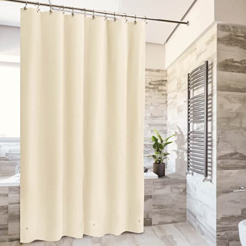 Image of Barossa Design Beige Shower Curtain Liner - Premium PEVA, BPA & PVC Free, No Chemical Smell, Lightweight Standard Size Shower Curtain with 3 Magnets, Metal Grommets - Beige